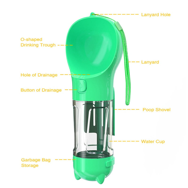 Trinkflasche für Hunde 300 ml mit Kotbeutel & Schaufel – To Go-2